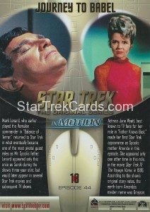 Star Trek The Original Series In Motion Trading Card 18 Back
