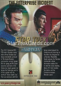 Star Trek The Original Series In Motion Trading Card 21 Back