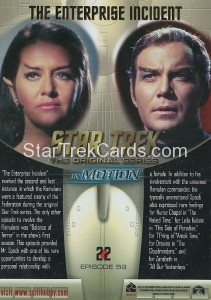 Star Trek The Original Series In Motion Trading Card 22 Back