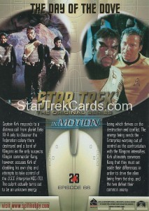 Star Trek The Original Series In Motion Trading Card 23 Back