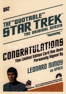 The Quotable Star Trek Original Series Trading Card QA2 Fascinating Back