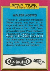 Star Trek The Motion Picture Colonial Bread Trading Card Back 11