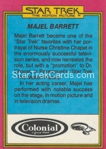 Star Trek The Motion Picture Colonial Bread Trading Card Back 12