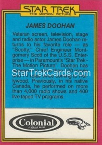Star Trek The Motion Picture Colonial Bread Trading Card Back 19