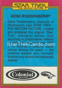 Star Trek The Motion Picture Colonial Bread Trading Card Back 28