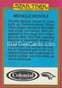 Star Trek The Motion Picture Colonial Bread Trading Card Back 33