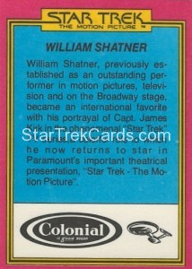 Star Trek The Motion Picture Colonial Bread Trading Card Back 5