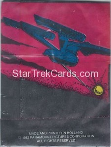 Star Trek II The Wrath of Khan Monty Gum Trading Card Pack Back