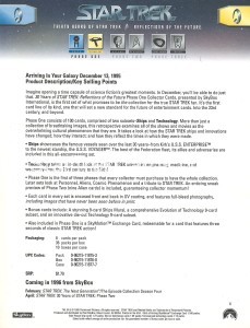 30 Years of Star Trek Phase One Trading Card Sell Sheet
