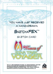 The Women of Star Trek Voyager HoloFEX Sketch Alixia Back