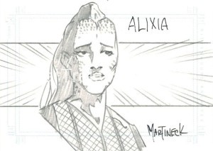 The Women of Star Trek Voyager HoloFEX Sketch Alixia Front Alternate