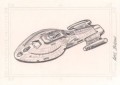 Women of Star Trek Voyager Trading Card Sketch USS Voyager From Above