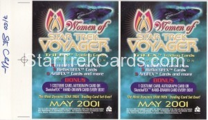 Women of Star Trek Voyager Trading Card Uncut Janeway Promo Back
