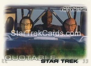 Star Trek Nemesis Trading Card 52