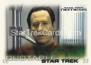 Star Trek Nemesis Trading Card 60