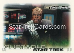 Star Trek Nemesis Trading Card 62