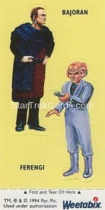 Star Trek TNG and Generations Weetabix Trading Card Bajoran Ferengi