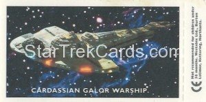 Star Trek TNG and Generations Weetabix Trading Card Cardassian Vulcan Back