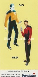 Star Trek TNG and Generations Weetabix Trading Card Data Riker