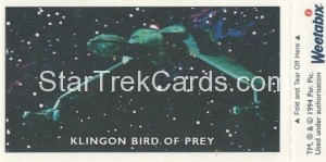 Star Trek TNG and Generations Weetabix Trading Card Worf Q Back