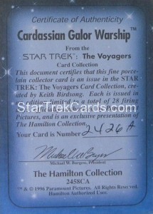 Star Trek The Voyagers Card Collection Cardassian Galor Warship COA