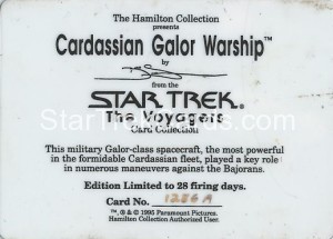 Star Trek The Voyagers Card Collection Trading Card Cardassian Galor Warship Back