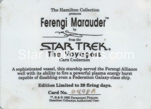Star Trek The Voyagers Card Collection Trading Card Ferengi Marauder Back