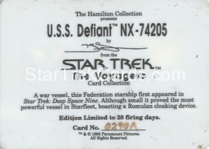 Star Trek The Voyagers Card Collection Trading Card USS Defiant NX 74205 Back