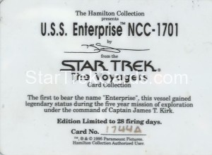 Star Trek The Voyagers Card Collection Trading Card USS Enterprise NCC 1701 Back