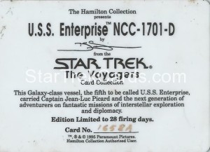 Star Trek The Voyagers Card Collection Trading Card USS Enterprise NCC 1701 D Back
