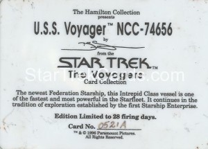 Star Trek The Voyagers Card Collection Trading Card USS Voyager NCC 74656 Back