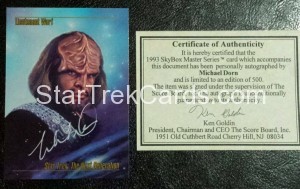 Star Trek Master Series One Trading Card Michael Dorn Autograph Alternate
