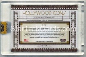 2008 Americana Celebrity Cuts Hollywood Icons Hollywood Icons Signature Materials Leonard Nimoy Back