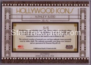 2008 Americana Celebrity Cuts Hollywood Icons Quad Prime Materials Year Die Cuts Ashley Judd Back 2