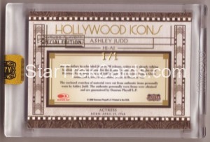 2008 Americana Celebrity Cuts Hollywood Icons Quad Prime Materials Year Die Cuts Ashley Judd Back
