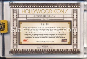 2008 Americana Celebrity Cuts Hollywood Icons Signature Combo Materials Leonard Nimoy Back