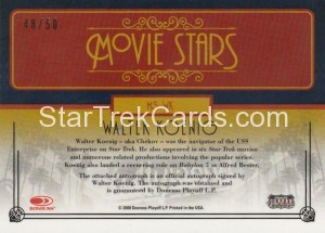 2008 Americana Celebrity Cuts Movie Stars Gold Signatures Walter Koenig Back