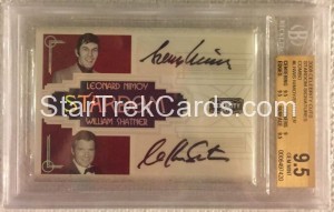 2008 Americana Celebrity Cuts Stardom Combo Signatures Leonard Nimoy and William Shatner Front