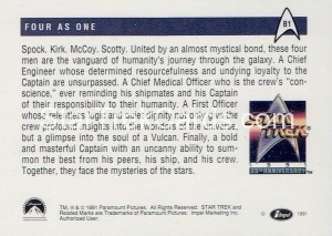 Star Trek 25th Anniversary Series II Trading Card B1 Back