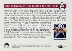 Star Trek 25th Anniversary Series II Trading Card B2 Back