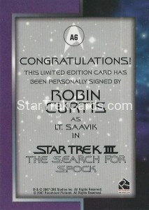 The Complete Star Trek Movies Trading Card A6 Back