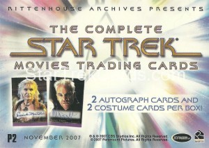 The Complete Star Trek Movies Trading Card P2 Back
