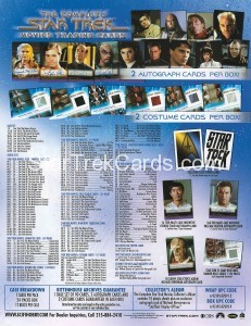 The Complete Star Trek Movies Trading Card Sell Sheet Back