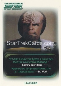 The Quotable Star Trek The Next Generation Trading Card 91