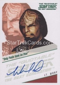 The Quotable Star Trek The Next Generation Trading Card Autograph Michael Dorn