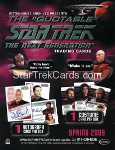 The Quotable Star Trek The Next Generation Trading Card Sell Sheet