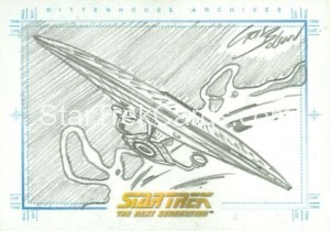 The Quotable Star Trek The Next Generation Trading Card Sketch Front View Orbiting Star