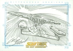 The Quotable Star Trek The Next Generation Trading Card Sketch Rear View Warping
