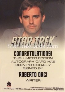2009 Star Trek Movie Roberto Orci Back