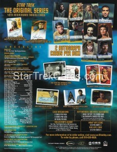 Star Trek The Original Series 40th Anniversary Trading Card Sell Sheet Back